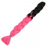 Afrika Örgülük Sentetik Ombreli Saç 100 Gr. - Siyah / Neon Pembe