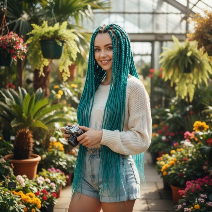 Afrika Örgüsü Ve Rasta İçin Sentetik Saç - Koyu Yeşil