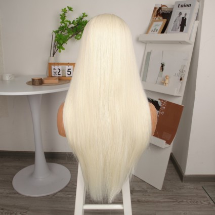 Fiber Sentetik Platin Düz Tül Peruk