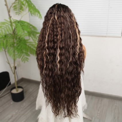 Kahverengi Balköpüğü Işıltılı Fiber Sentetik Tül Peruk