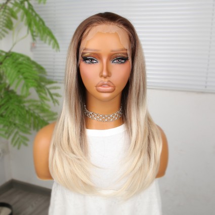 Kumral Beyaz Platin Ombreli Tül Peruk