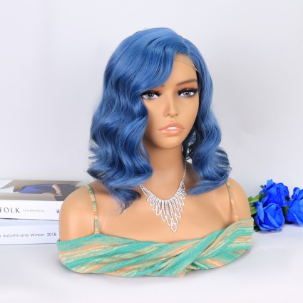 Açık Parlement Mavisi Yan Tül Peruk