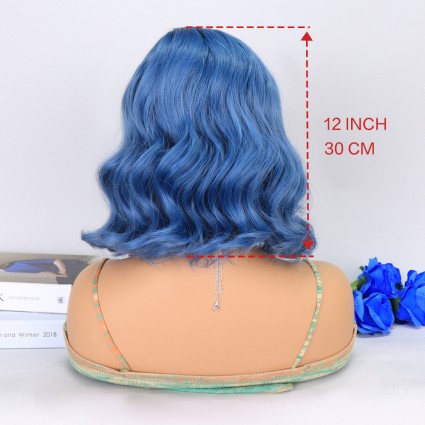 Açık Parlement Mavisi Yan Tül Peruk
