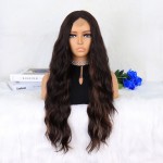 Kahverengi Karamel Işıltılı Su Dalgalı Fiber Sentetik Tül Peruk