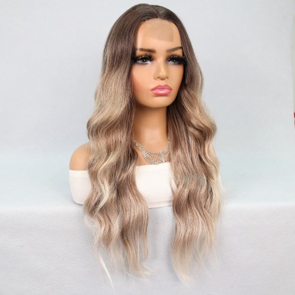 Kumral Platin Ombre Balköpüğü Röfleli Tül Peruk