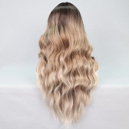 Kumral Platin Ombre Balköpüğü Röfleli Tül Peruk