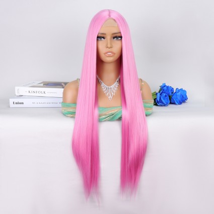 Pembe Ekstra Uzun Tül Peruk