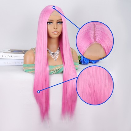 Pembe Ekstra Uzun Tül Peruk