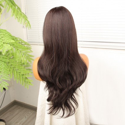 Kahve Karamel Fiber Sentetik Hafif Dalgalı Tül Peruk