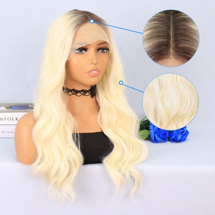 Kumral Platin Ombreli Fiber Sentetik Tül Peruk