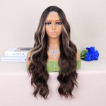 Kumral Balköpüğü Işıltılı Dalgalı Uzun Tül Peruk