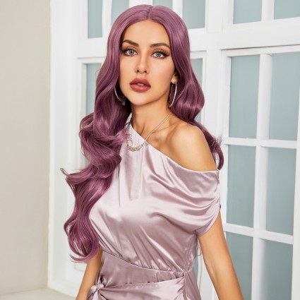 Gül Kurusu Rengi Su Dalgalı Tül Peruk