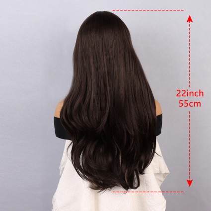 Kahverengi Perçemler Kızıl Işıltılı Tül Peruk