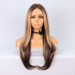 Kumral Balköpüğü Röfleli Katlı Kesim Tül Peruk