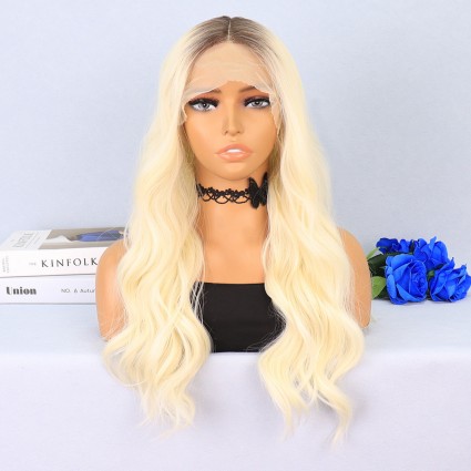 Kumral / Platin Ombreli Su Dalgalı Tül Peruk