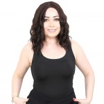 Fiber Sentetik Kısa Dalgalı Perçemsiz Peruk - Koyu Kahve