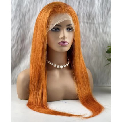 Gerçek Front Lace Tül Peruk - Düz - Canlı Bakır 70-75cm