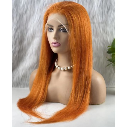 Gerçek Front Lace Tül Peruk - Düz - Canlı Bakır 70-75cm