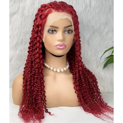 Gerçek Front Lace Tül Peruk - Kabarık Afro - Kızıl 70-75cm