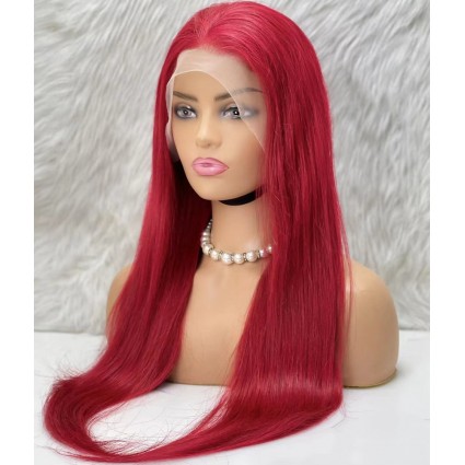Gerçek Front Lace Tül Peruk - Düz - Kızıl 70-75cm