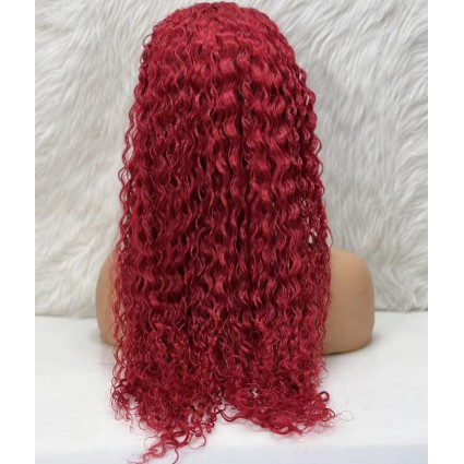 Gerçek Front Lace Tül Peruk - Su Dalgası - Kızıl 70-75cm