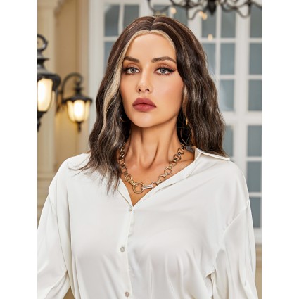 Kahverengi / Balköpüğü Röfleli Küt Tül Peruk