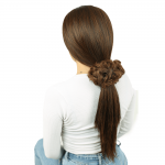 Yoğun Saçlı Lastikli Topuz Toka - Karamel