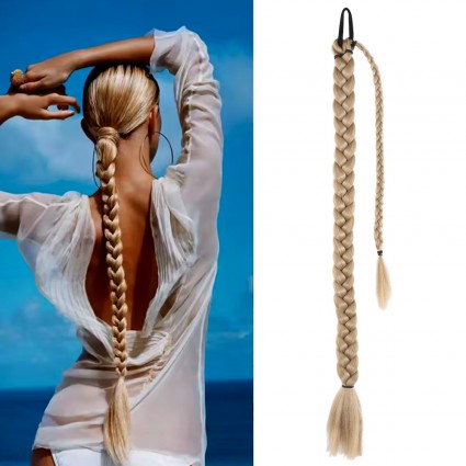 Üçlü Örgülü Tokalı Bağlamalı At Kuyruğu - Balköpüğü