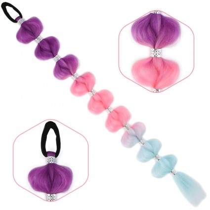 Örgülü Aksesuarlı Lastikli At Kuyruğu - ACM19