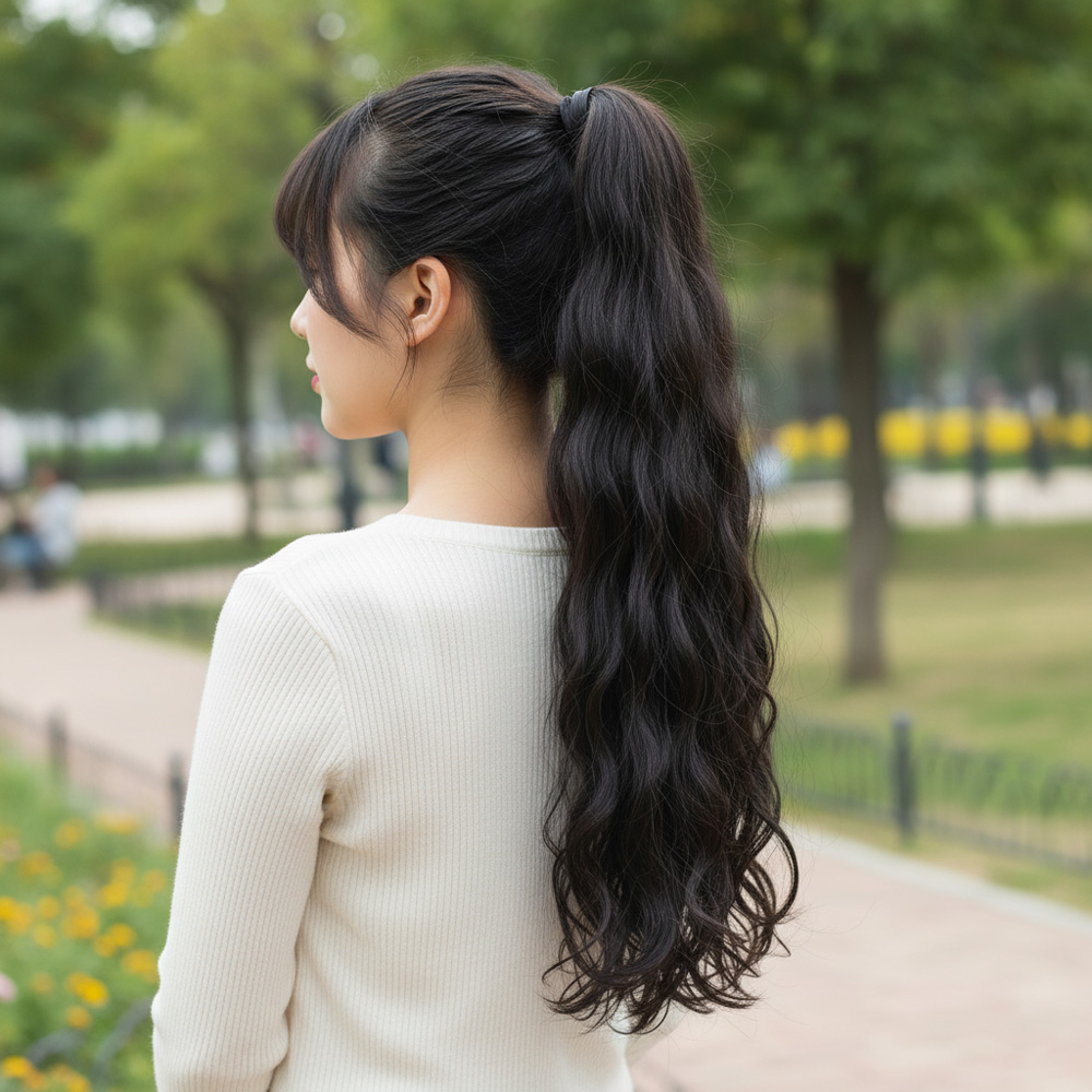 Bağlamalı Dalgalı At Kuyruğu - Kahverengi