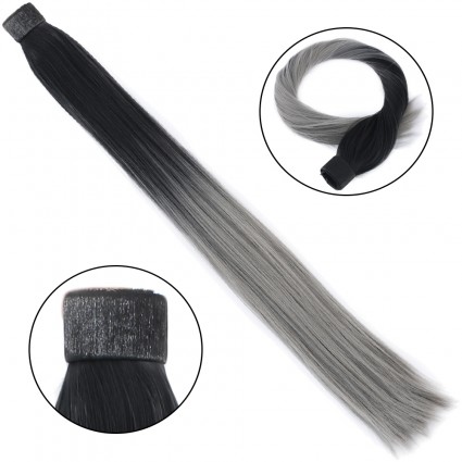 Fiber Sentetik Sihirli At Kuyruğu - Siyah / Gri Ombreli