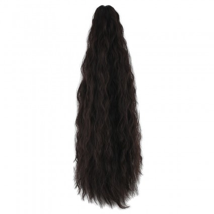 Tokalı Kabarık Dalgalı At Kuyruğu - Kahverengi