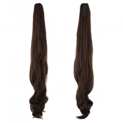 Tokalı Dalgalı At Kuyruğu - Kahve Karamel