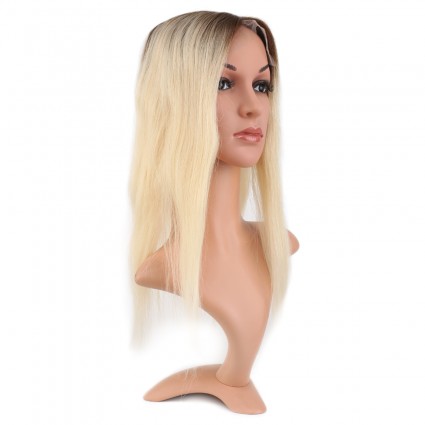 Ön Kısmı Ekstra Tül Kahverengi / Beyaz Platin Ombreli Baby Taban Tepelik - 13x14cm